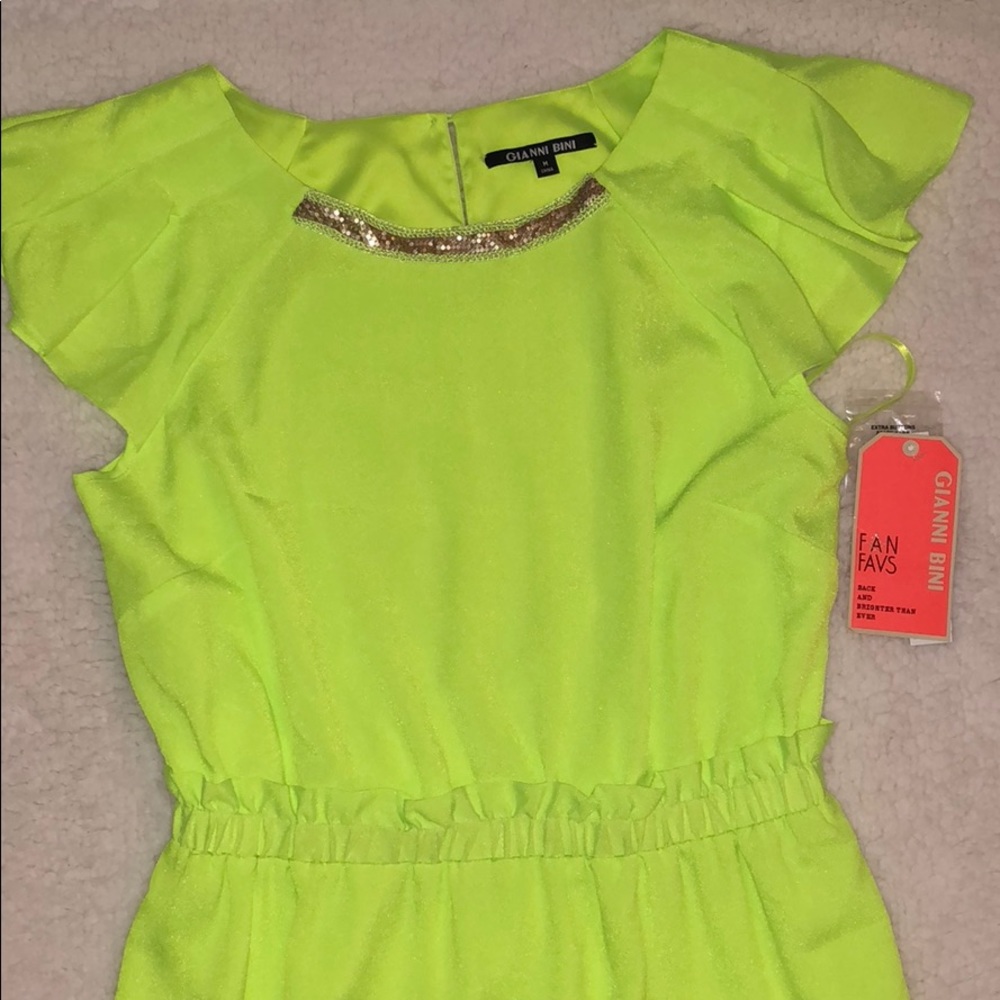 Neon yellow/lime Gianni Bini Sz M cocktail dress